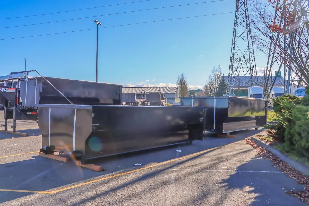Roll-off dumpster ready for waste disposal at job site for Residential Dumpster Rental in Norco